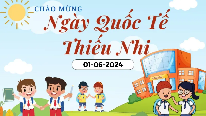 Background ngày Quốc tế Thiếu nhi đầy màu sắc