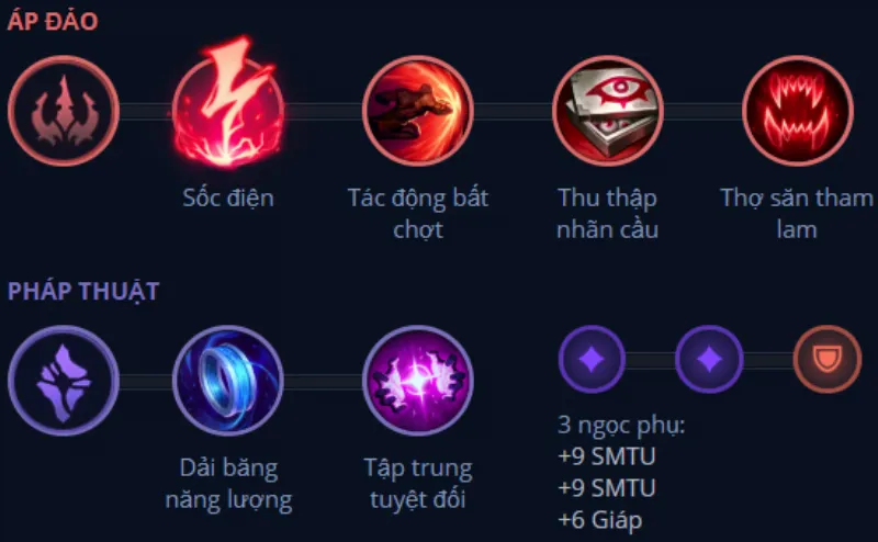 Bảng Ngọc bổ trợ Ezreal AP mùa 14