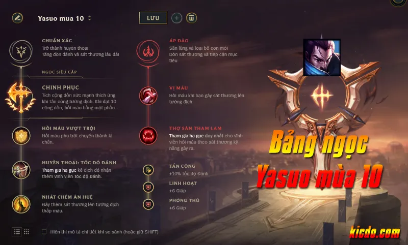 Bảng ngọc Yasuo mùa 14